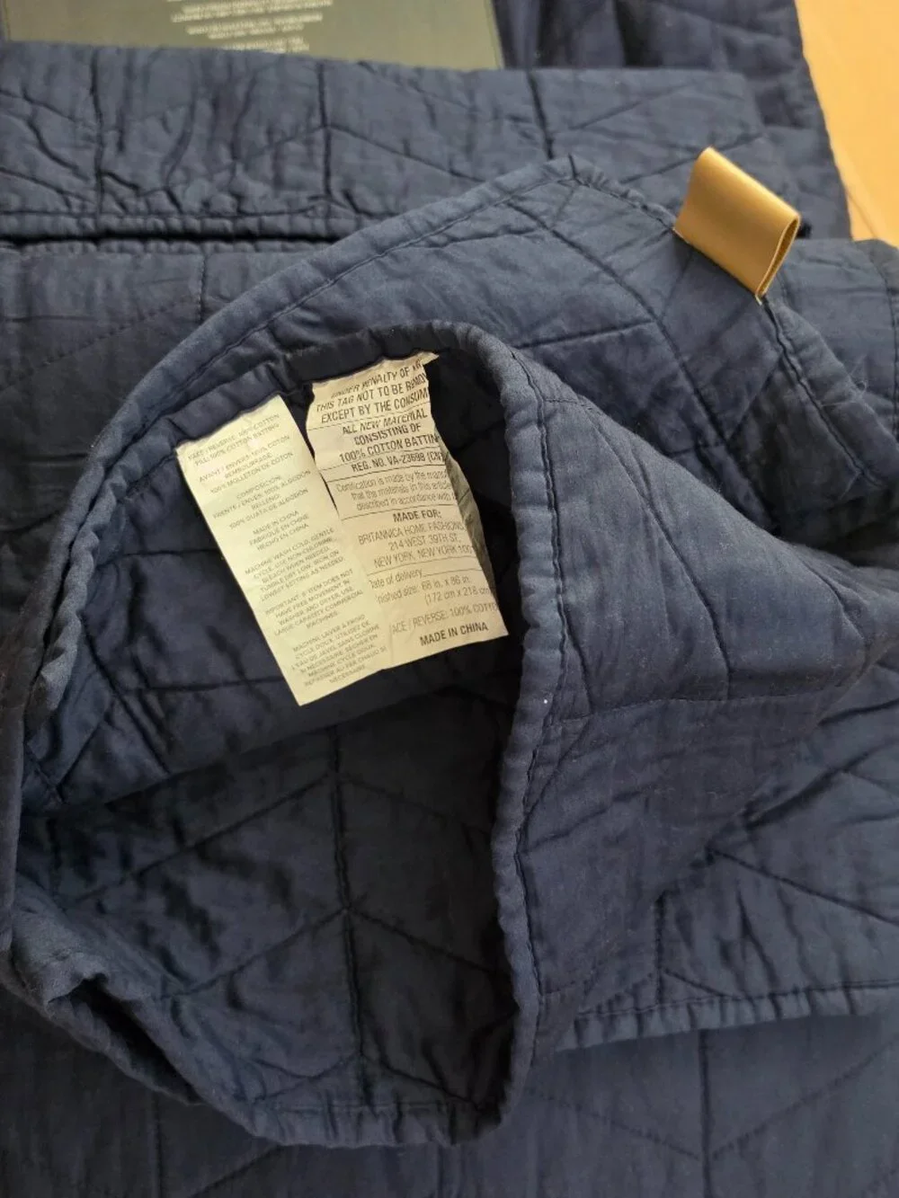 UGG Dawn Twin Quilt Set 1 Quilt & 1 Sham 100% Cotton Navy